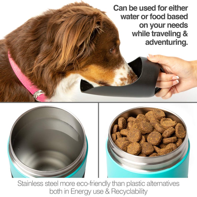 PetFusion Portable Dog Water Bottle & Dispenser (New-Large 22oz Dispenser) Insulated 2 Wall Stainless Steel- Optimal Cool Water Temp - Dog Travel Bottle - Image 5